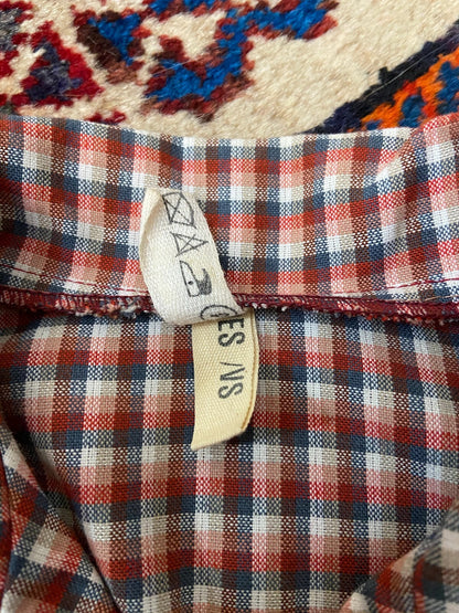 Vintage 1970s Red Check Shirt Dress