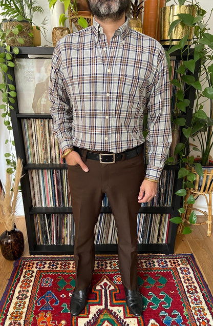 Vintage 1990s Checked Bill's Khaki Shirt