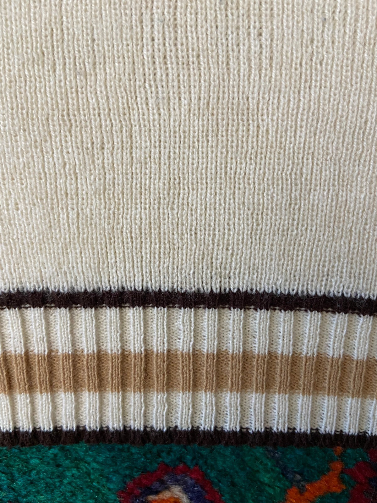 Vintage 1970s Italian V-Neck Sports Jumper