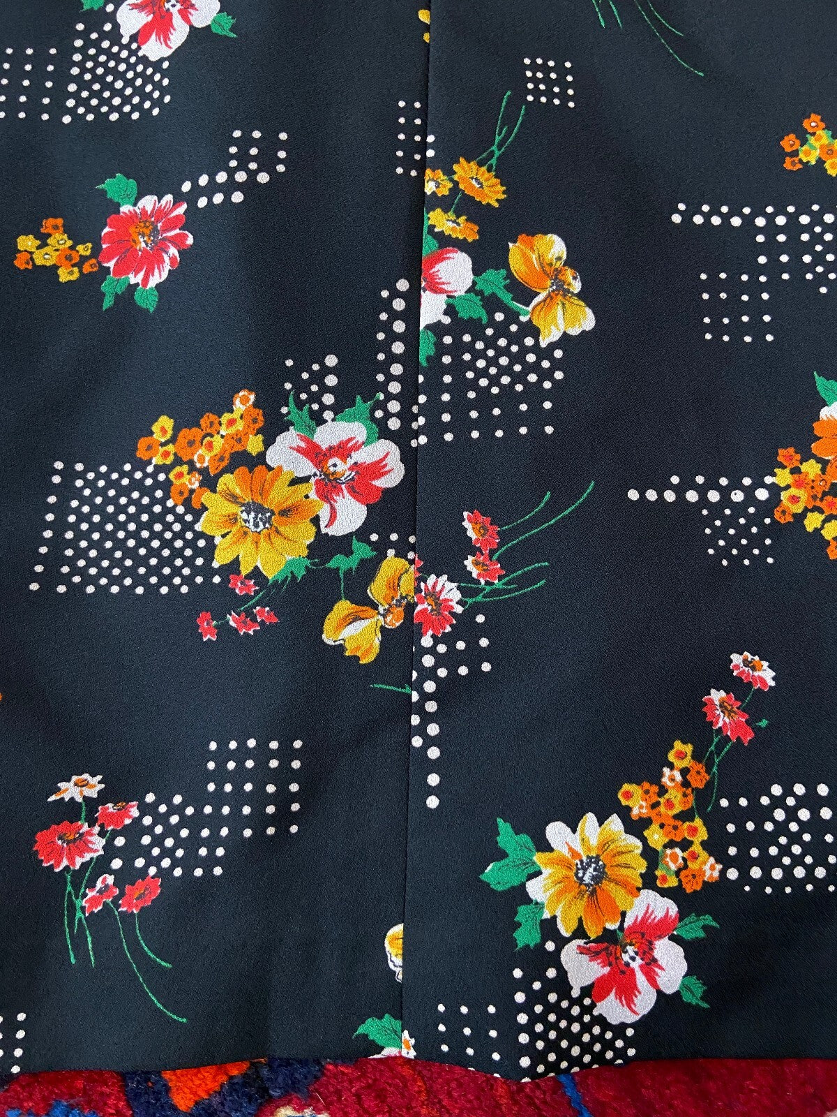 Vintage 1970s Puff Shoulder Floral Maxi Dress
