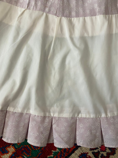 Vintage 1970s Lilac Textured Prairie Dress