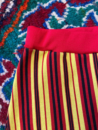 Vintage 1970s Yellow & Red Striped Swim Shorts