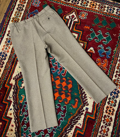 Vintage 1970s St Michael Wide Leg Herringbone Trousers W36/L29