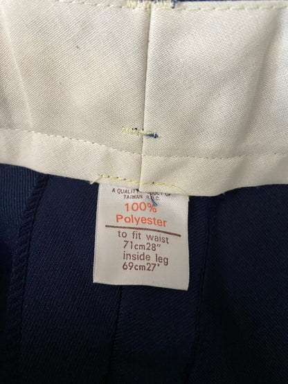 Vintage 1970s Navy Deadstock Flared Trousers W28