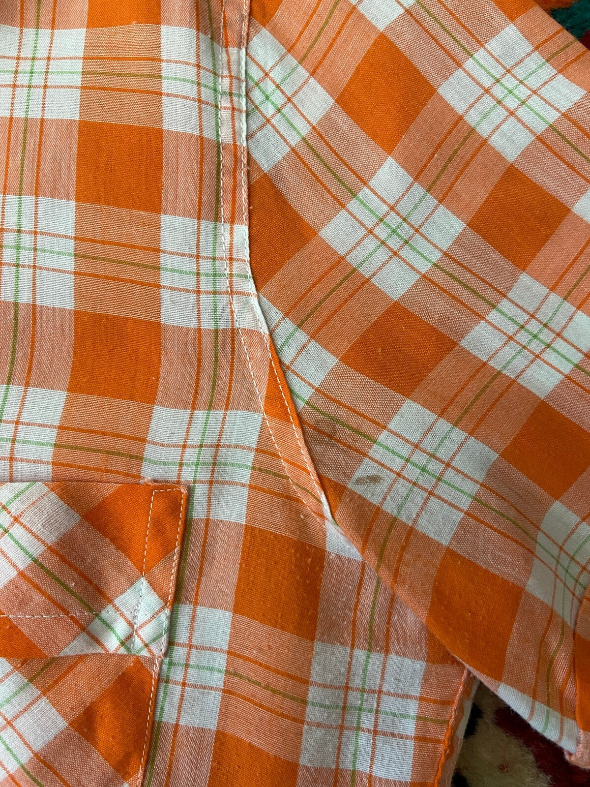 Vintage 1970s Peach Checked Shirt