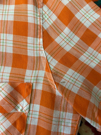 Vintage 1970s Peach Checked Shirt