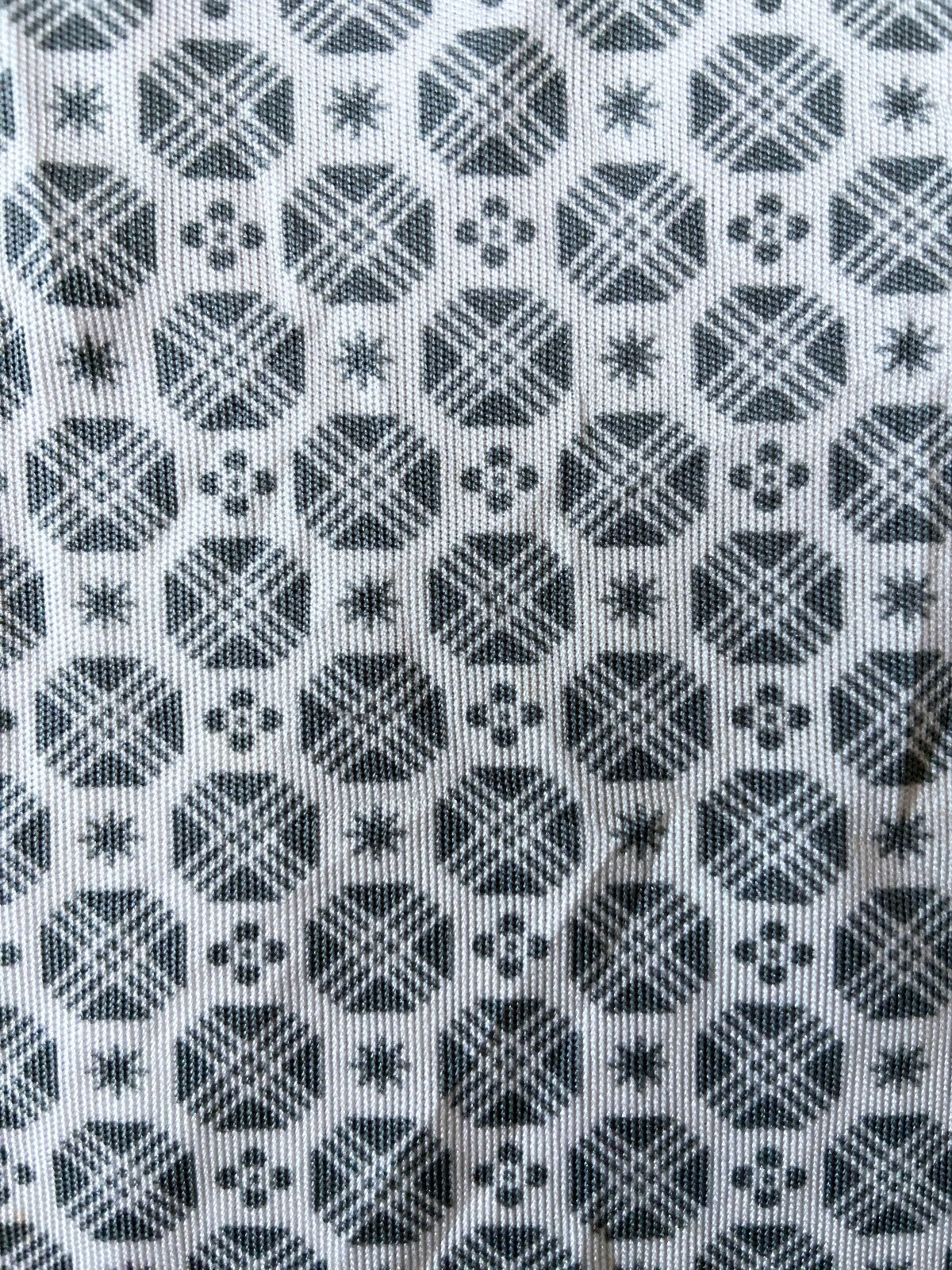 Vintage 1970s White & Grey Geometric Print Jersey Top