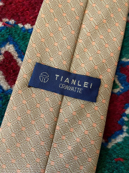 Vintage 1980s Peach & Beige Tie