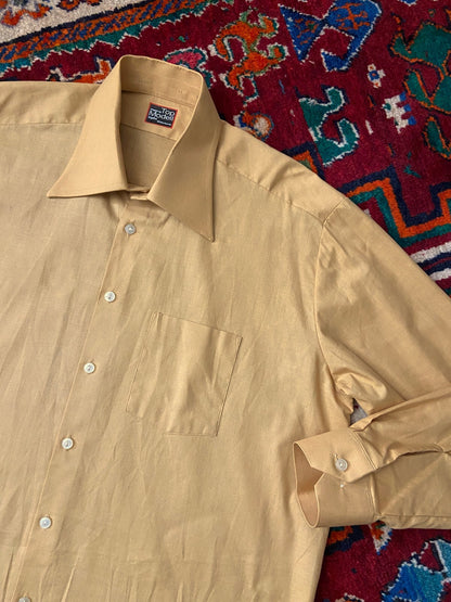 Vintage 1970s Mustard Deadstock Dagger Collar Shirt