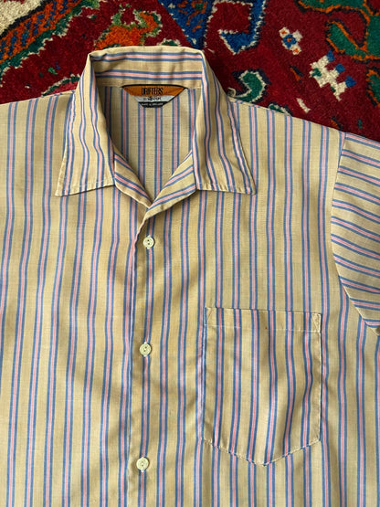 Vintage 1970s Striped Camp Collar Shirt
