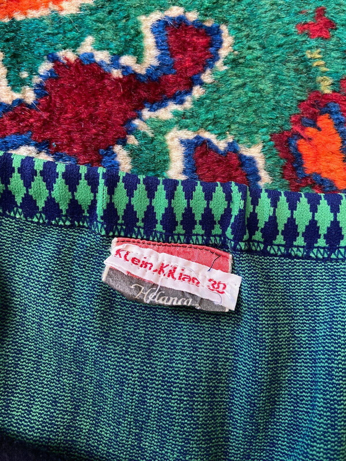 Vintage 1970s Green & Blue Swim Shorts