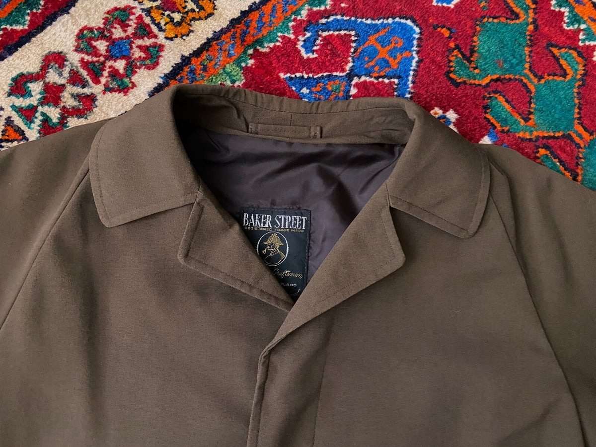Vintage 1970s Chocolate Brown Baker Street Raincoat