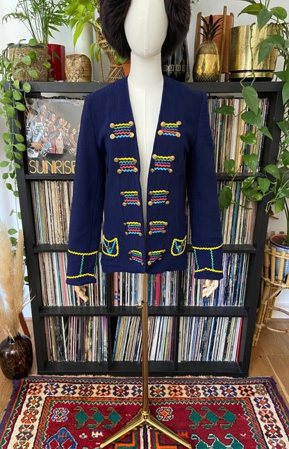 Carolina K Navy Peruvian Folk Jacket