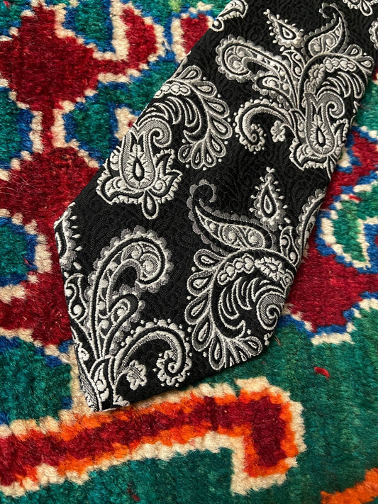 Vintage 1970s Woven Pattern Paisley Tie