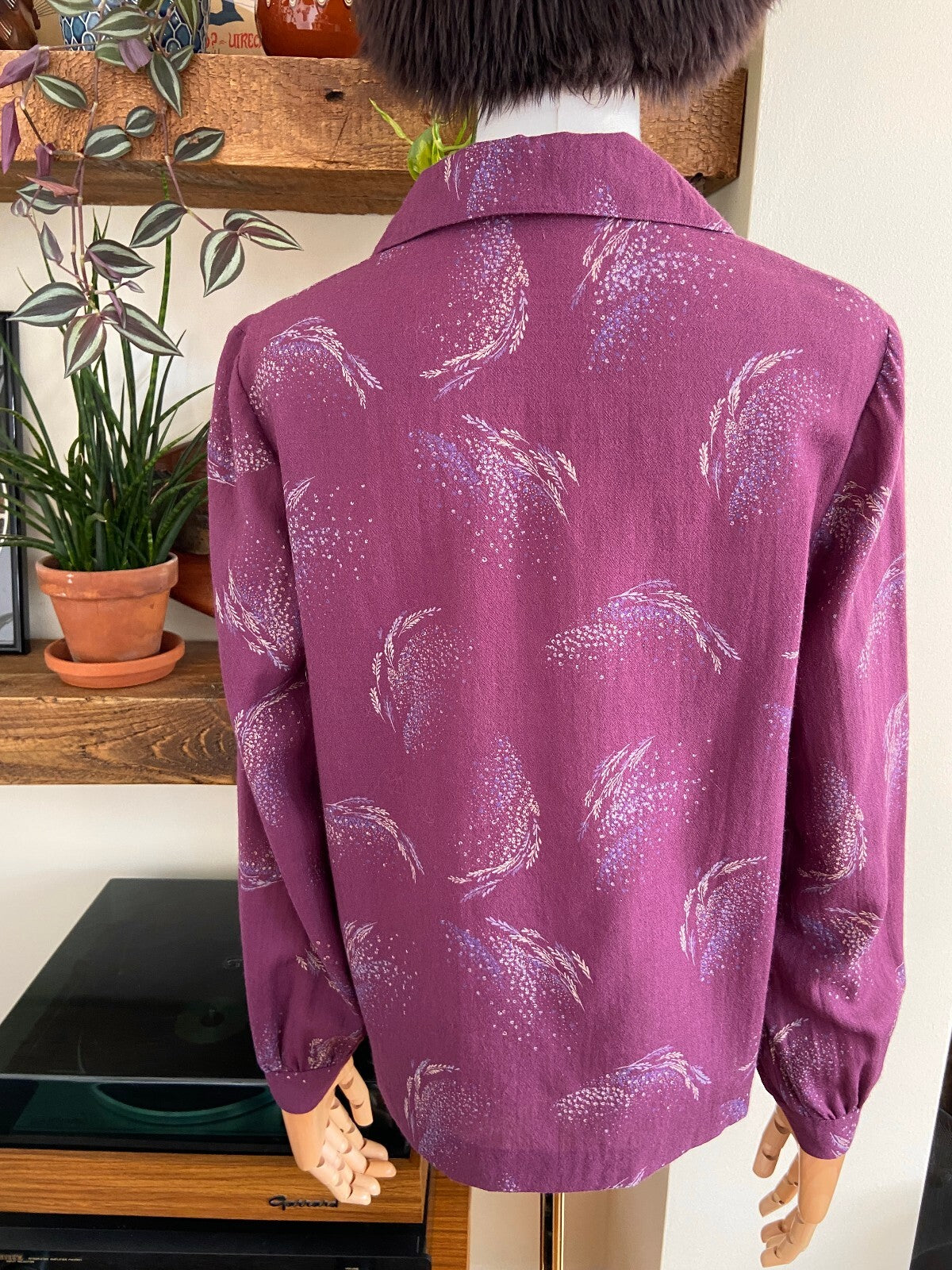 Vintage 1970s Purple Printed Shirt