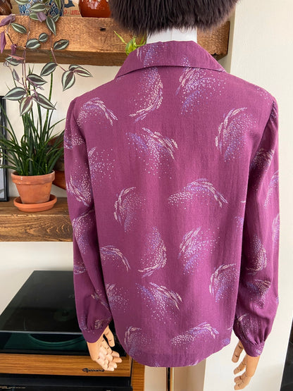 Vintage 1970s Purple Printed Shirt