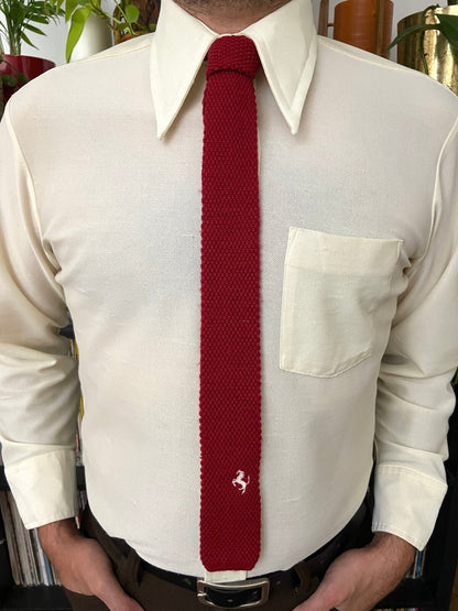 Vintage 1970s Red Ferrari Knit Tie