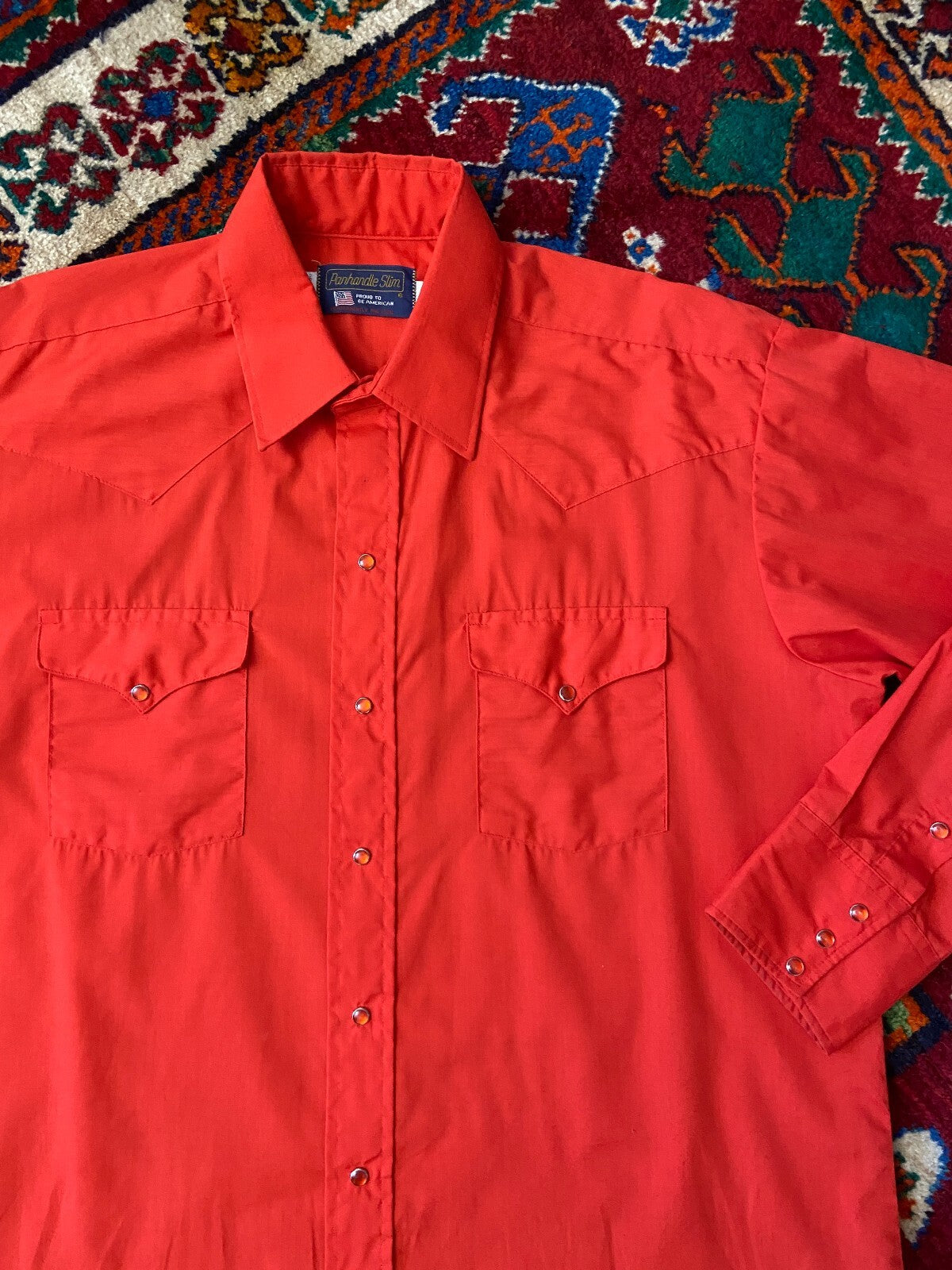 Vintage 1970s Red Panhandle Slim Western Shirt