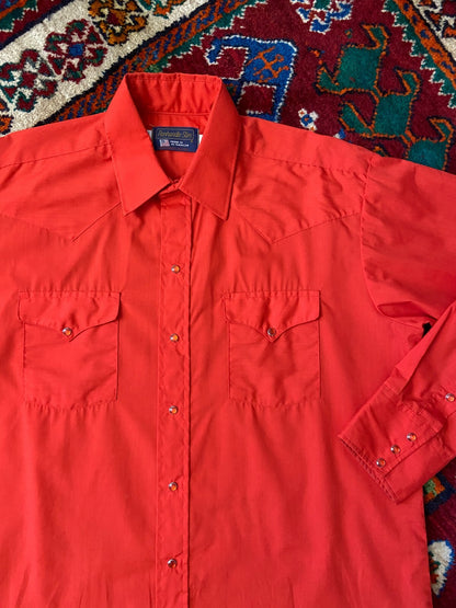 Vintage 1970s Red Panhandle Slim Western Shirt