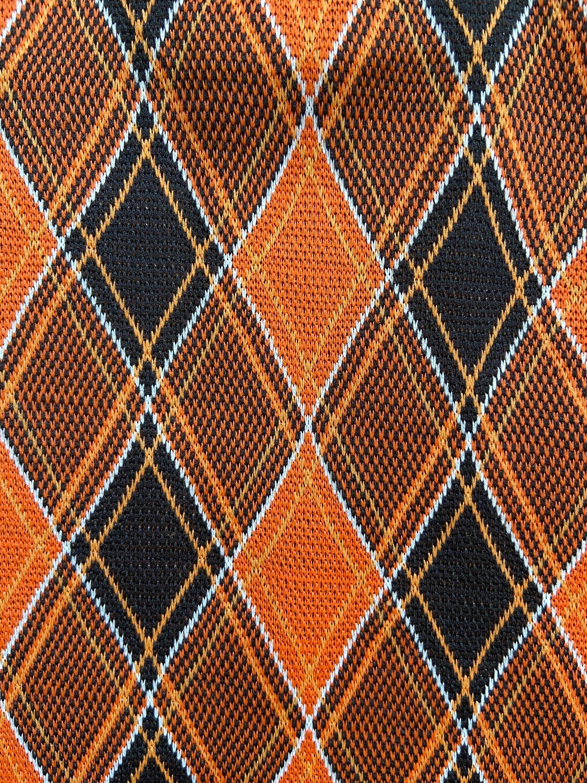 Vintage 1970s Orange & Brown Knit Dagger Collar Top