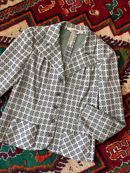 Vintage 1970s Geometric Woven Lightweight Jacket