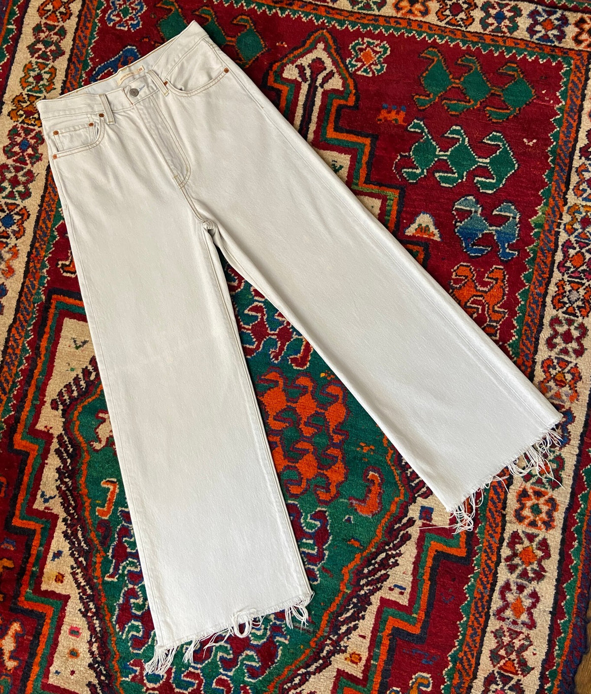 Levi's Pale Blue Ribcage Wide Leg Jeans W29