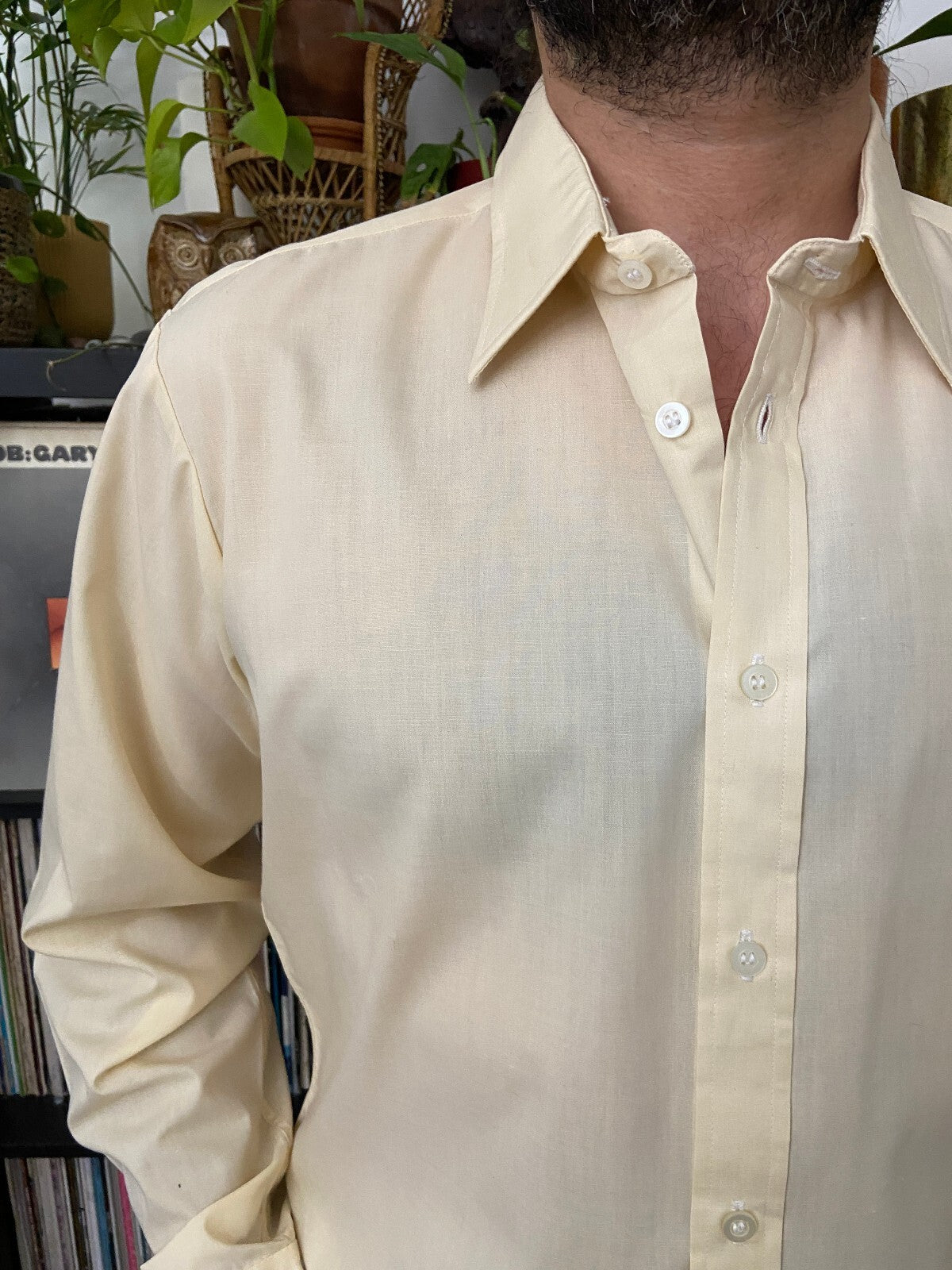 Vintage 1970s Italian Deadstock Beige Shirt
