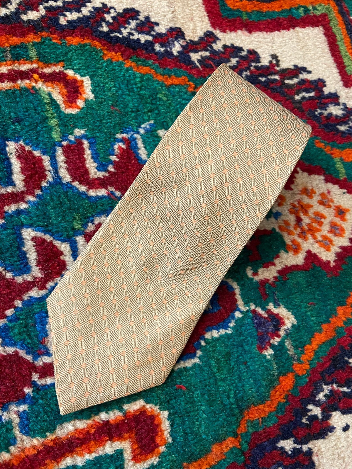 Vintage 1980s Peach & Beige Tie