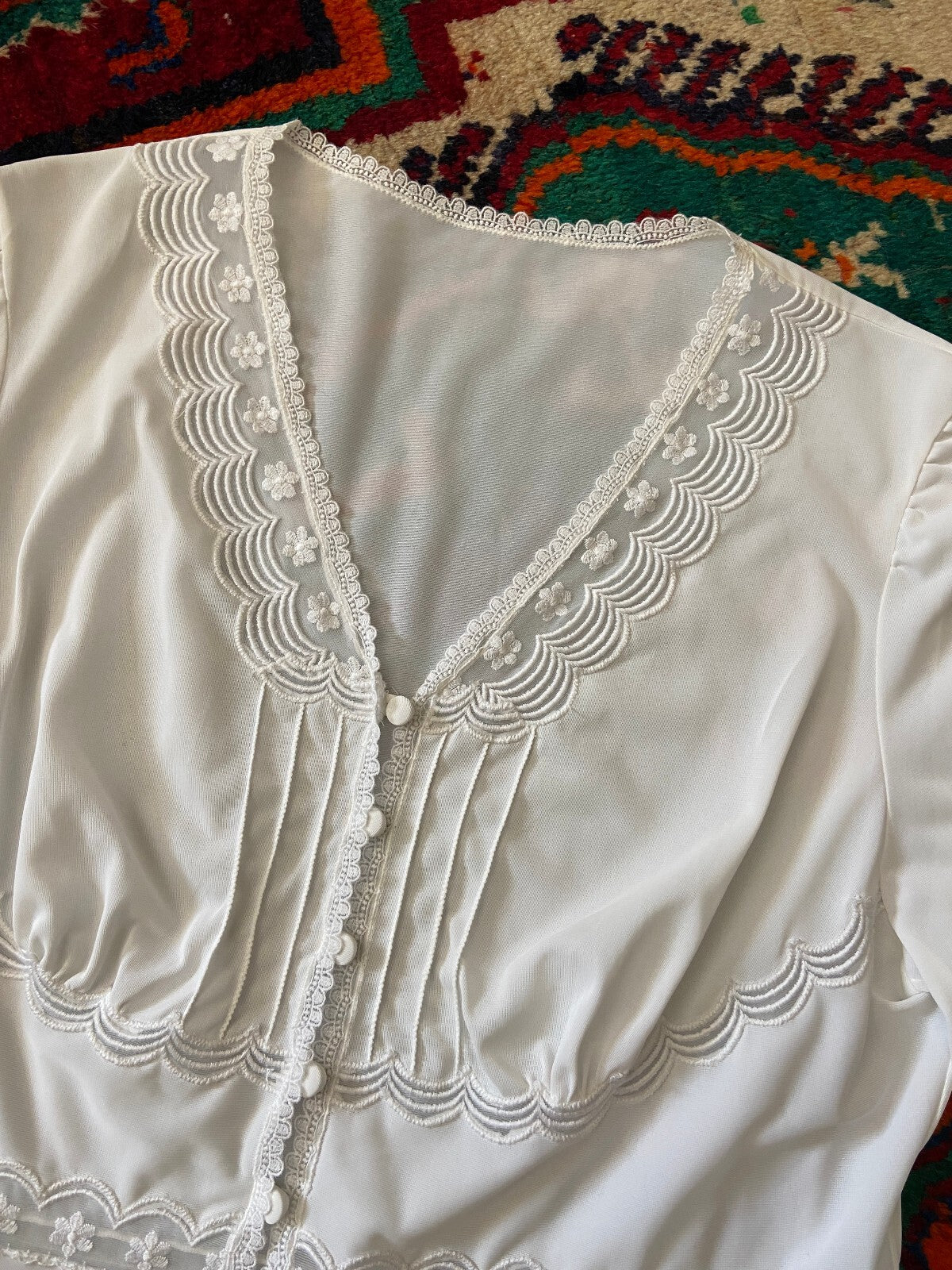 Vintage 1970s Button Up Night Dress