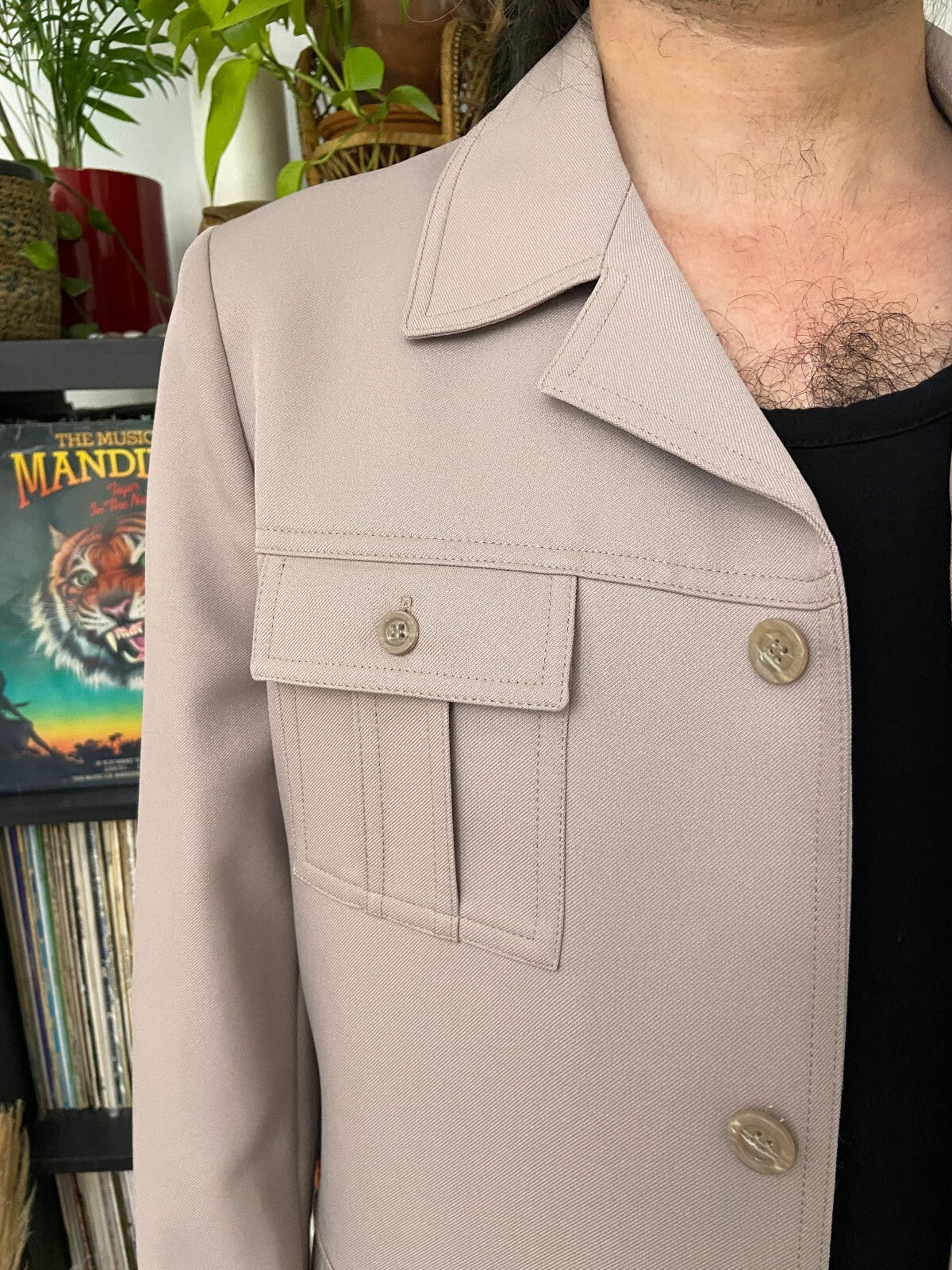 Vintage 1970s Beige Safari Leisure Jacket