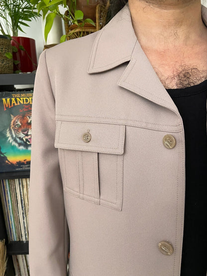 Vintage 1970s Beige Safari Leisure Jacket