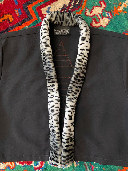 Vintage 1980s Leopard & Pyramid Cropped Jacket