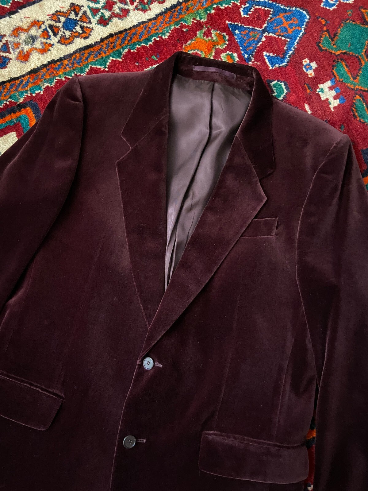 Vintage 1970s Burgundy Rex Trueform Velvet Blazer Jacket