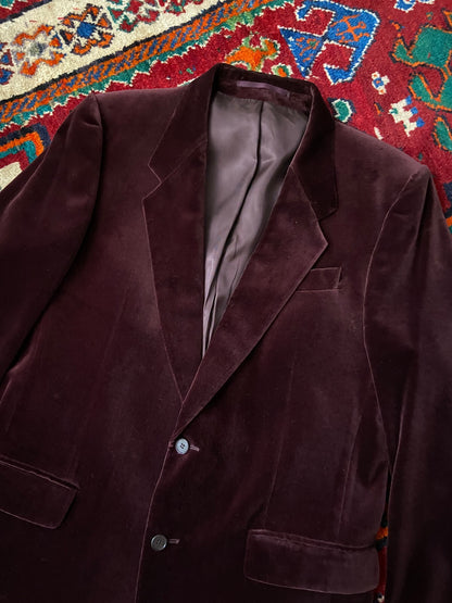 Vintage 1970s Burgundy Rex Trueform Velvet Blazer Jacket