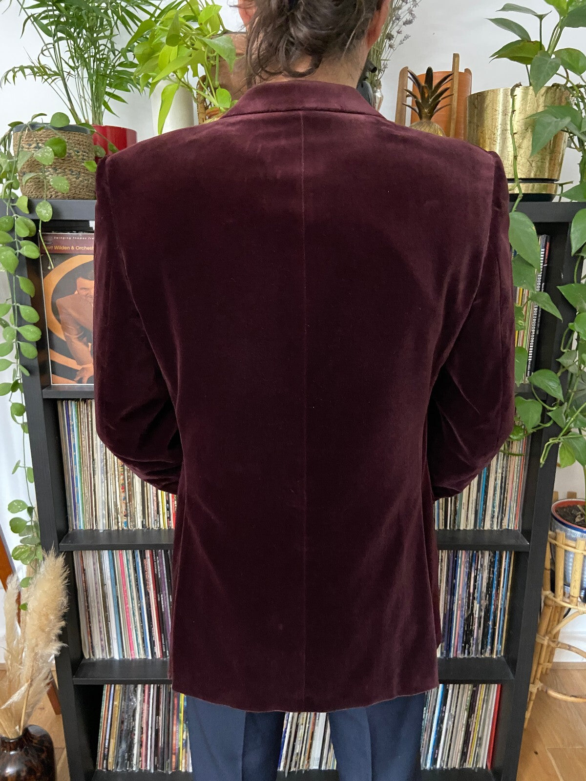 Vintage 1970s Burgundy Rex Trueform Velvet Blazer Jacket