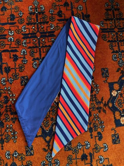 Vintage 1970s Red & Orange Striped Scarf