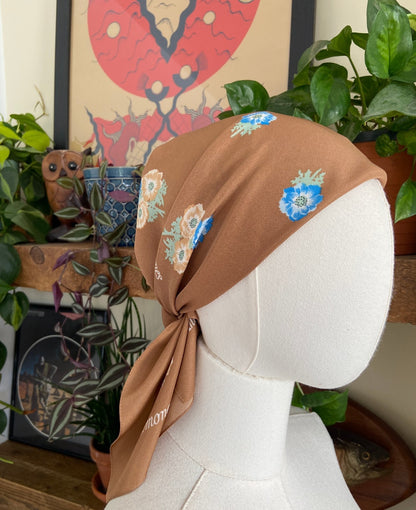 Vintage 1970s Brown Anemones St Michael Scarf
