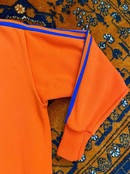 Vintage 1970s Orange Blue Stripe Track Top