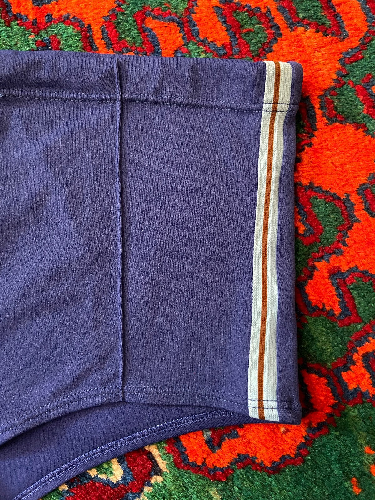 Vintage 1970s Blue Seam Detail Swim Shorts