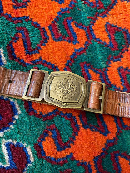 Vintage Italian Guides And Scouts Leather Belt