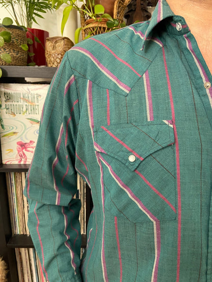 Vintage 90s Green Ely Western Shirt