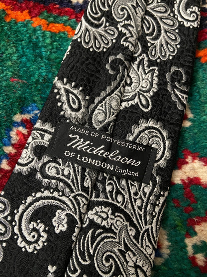 Vintage 1970s Woven Pattern Paisley Tie