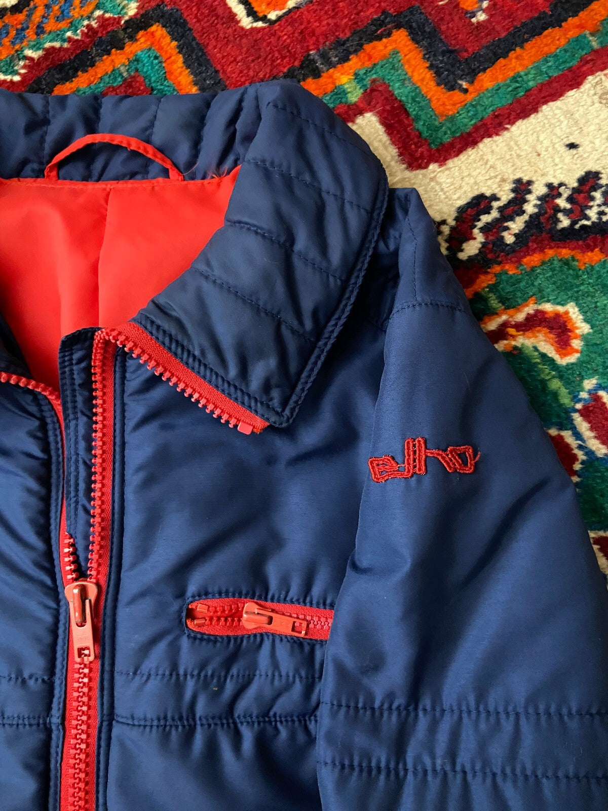 Vintage 1970s Navy & Red Elho Ski Jacket