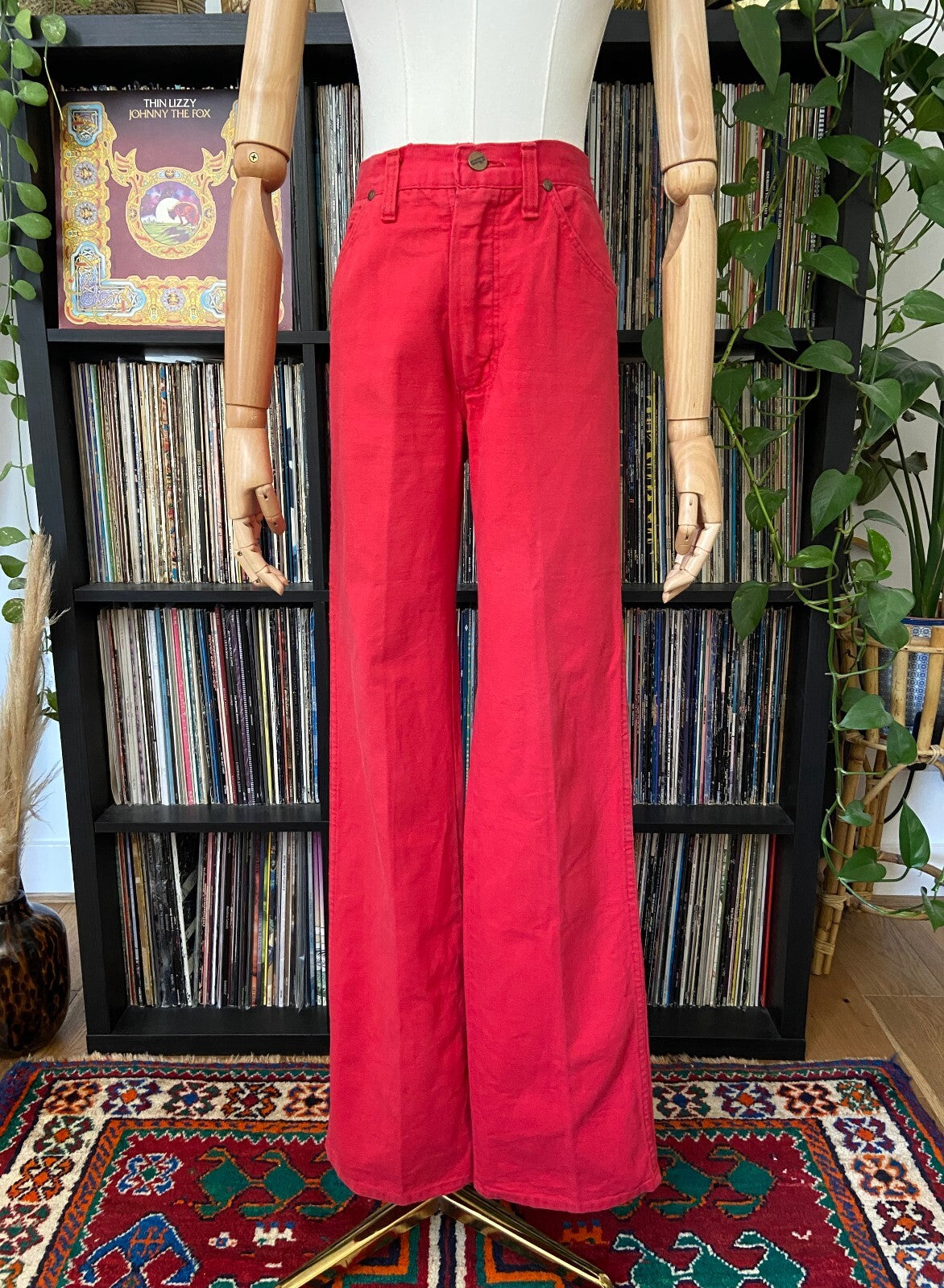 Vintage 1970s Red Wrangler Bluebell Jeans W27