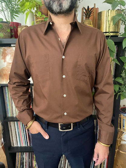 Vintage 1980s Chocolate Brown Sears Shirt