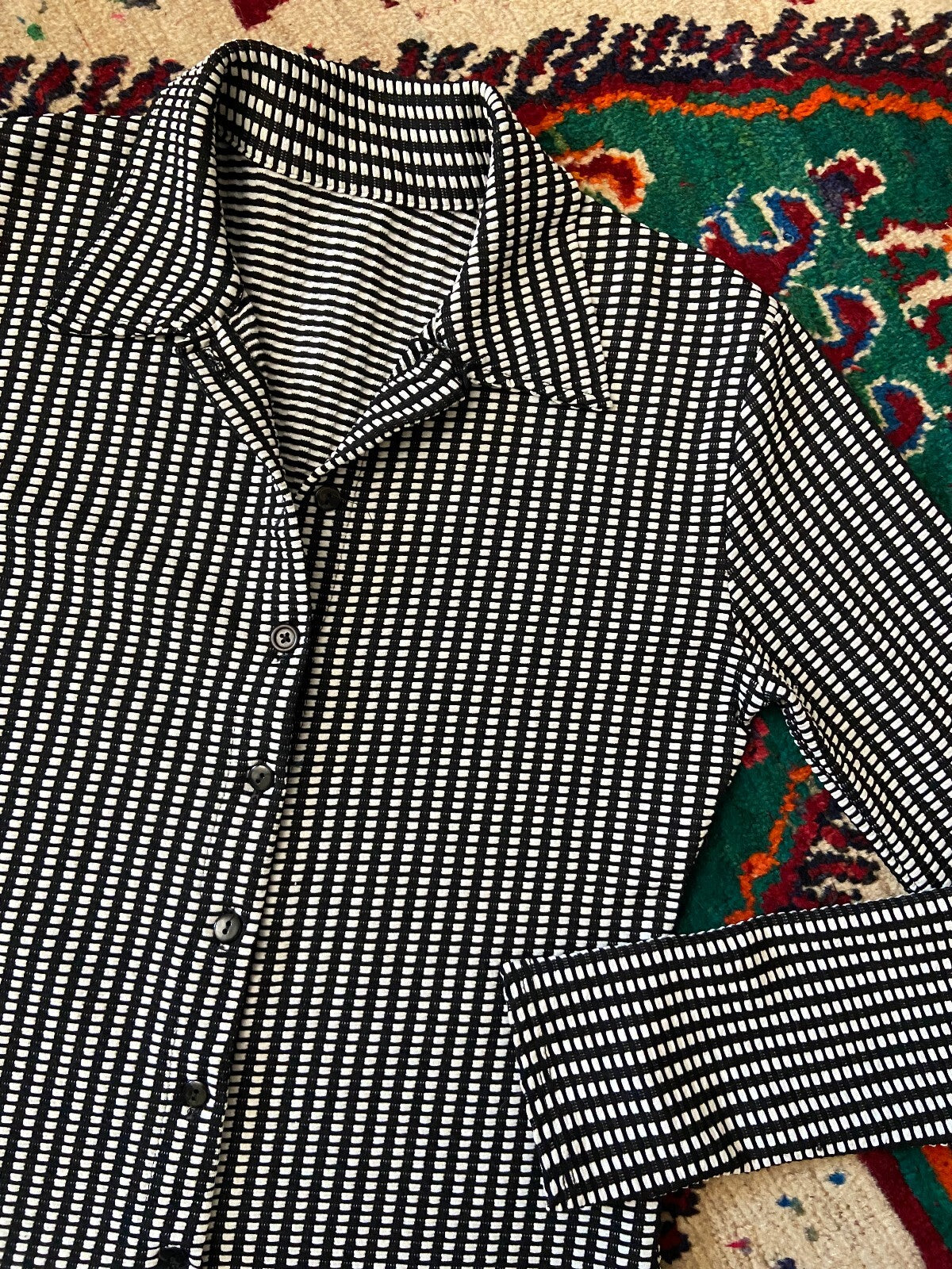 Vintage Italian Black & White Knit Shirt