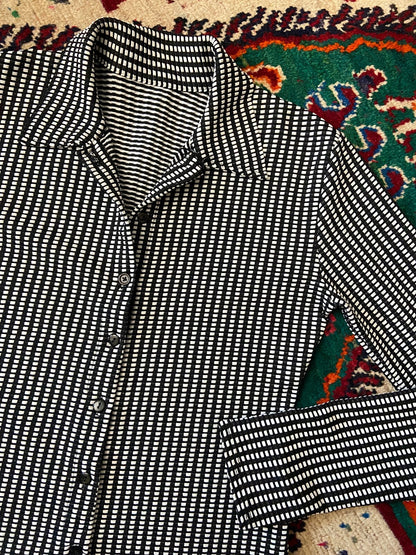 Vintage Italian Black & White Knit Shirt