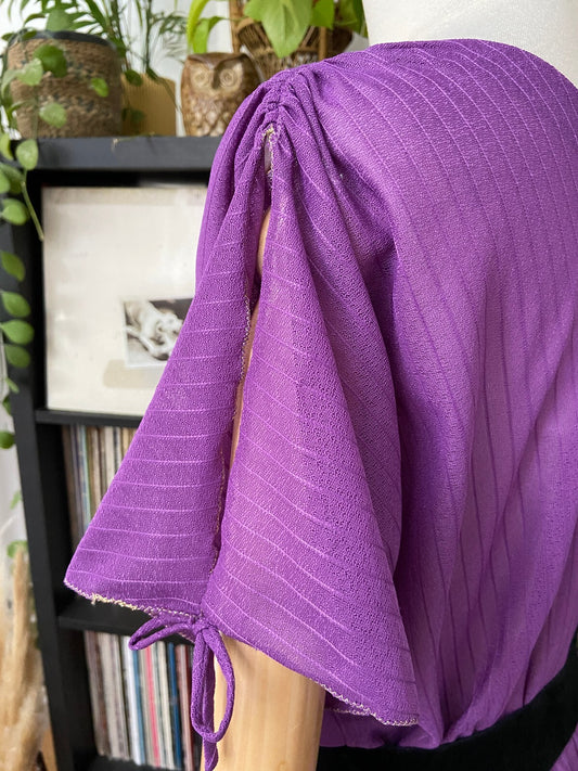 Vintage 1970s Homemade Purple Grecian Midi Dress