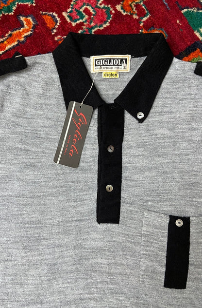 Vintage 1970s Deadstock Italian Knit Polo Top