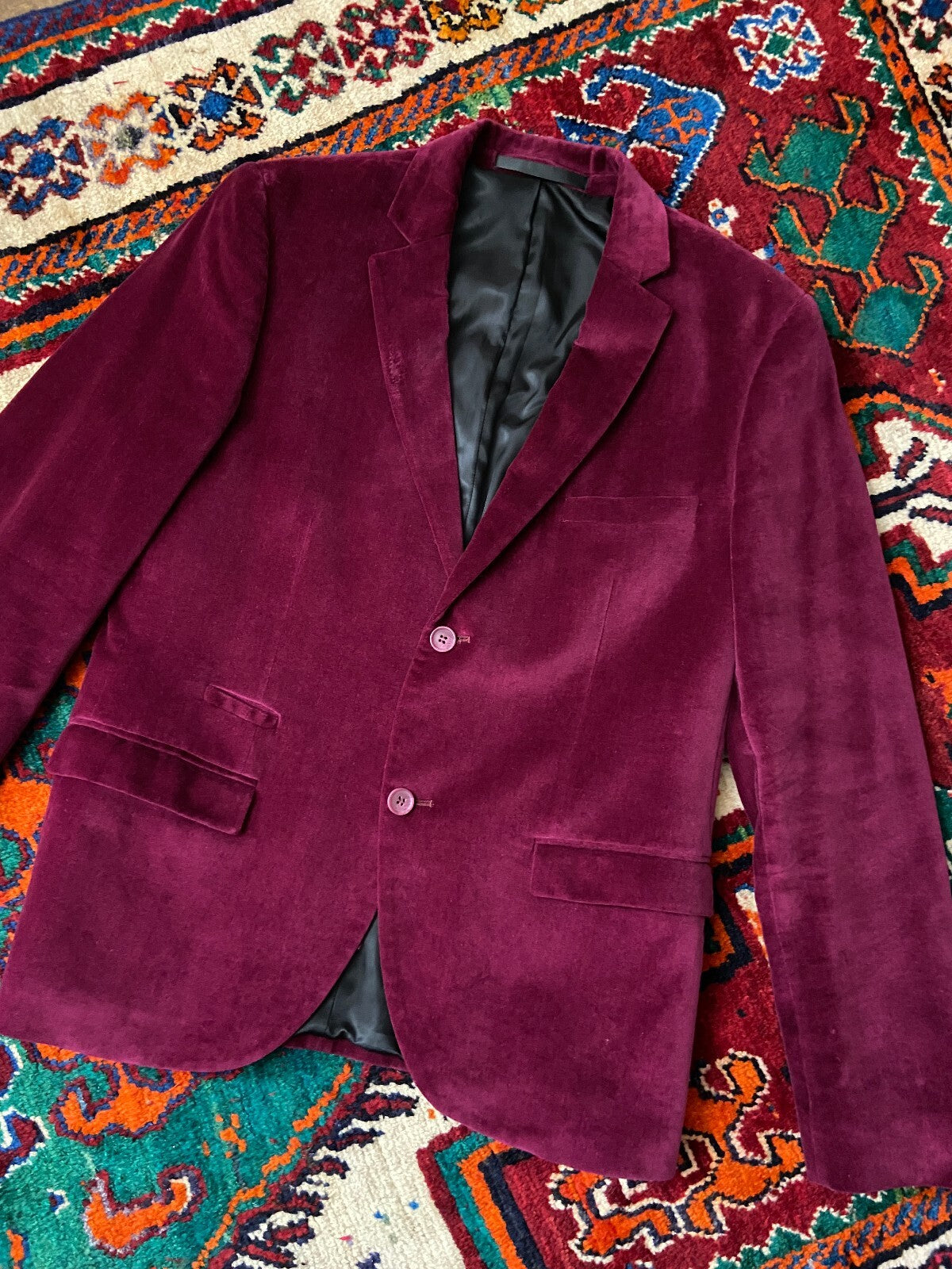 Vintage 90s Magenta Velvet Jacket